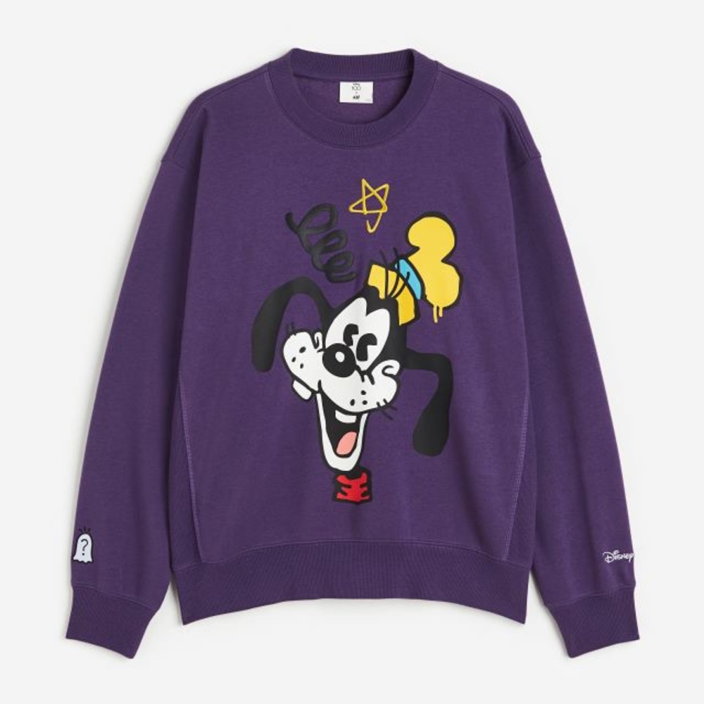 ✨NEW H&M x Disney 100 x Trevor Andrew | Purple Goofy Loose Fit Crewneck